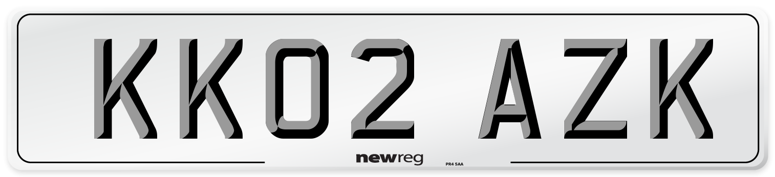 KK02 AZK Number Plate from New Reg